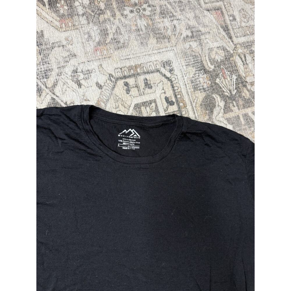Merino.tech Shirt Mens L Black Merino Wool Long Sleeve Base Layer Gorpcore Ski - Picture 2 of 7